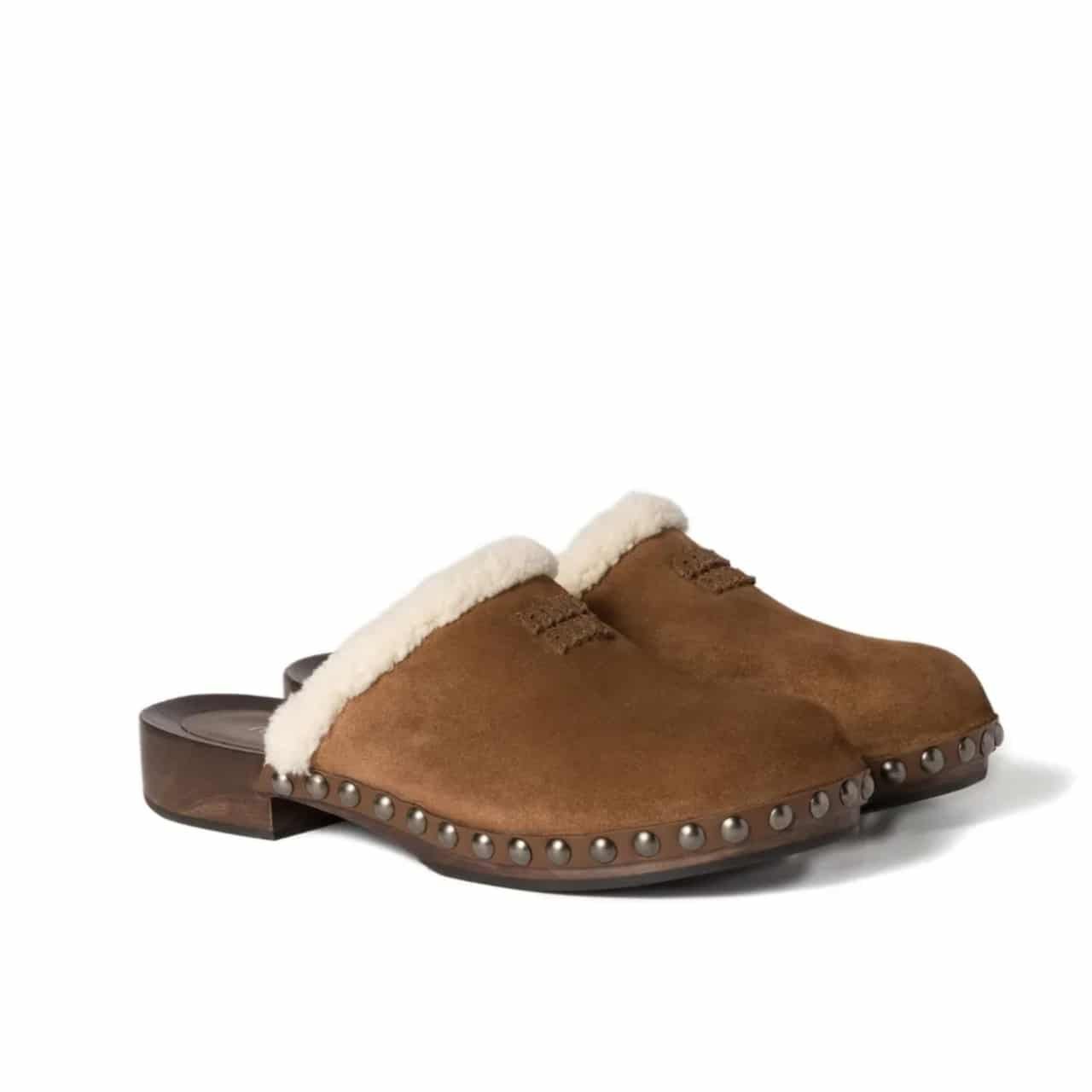 M1um1u Suede Clogs Cocoa Brown 5Z504E Z0G F0324 F Zf30