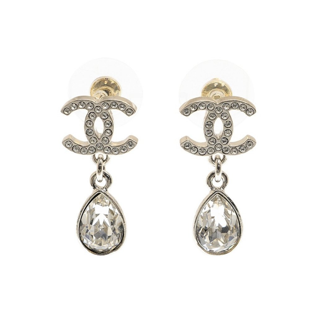 Ch**el Cc Earrings Metal Silver Ab7112 B06756 Nf456