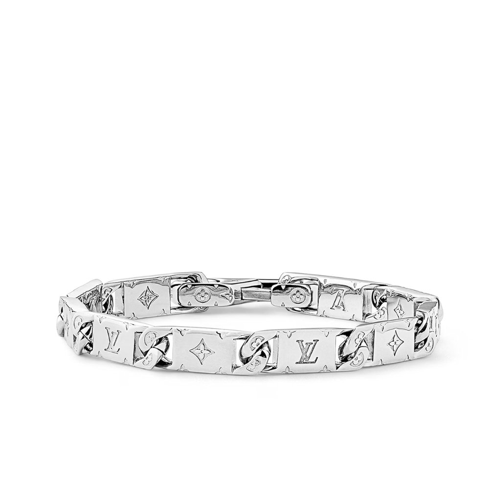 L0vis Vvtt0n Monogram Tied Up Bracelet Silver M0921M
