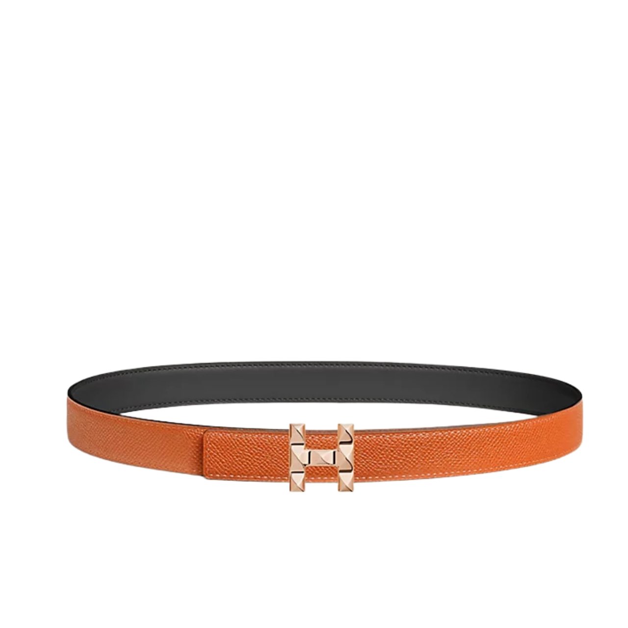 H**me5 H Infini Belt Buckle And Reversible Leather Strap 24Mm Gold Orange H011744Ud26