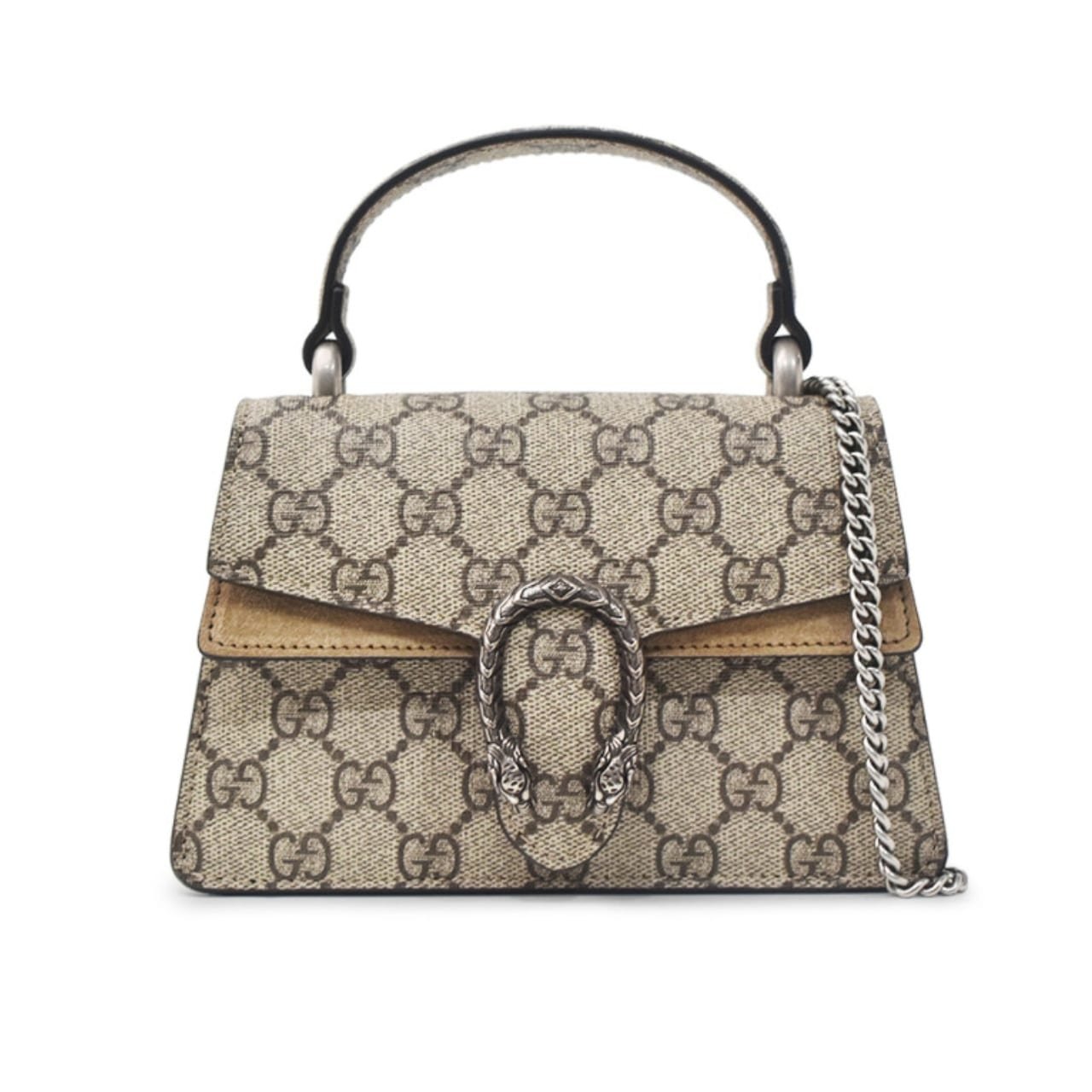 Gvc*1 Dionysus Mini Top Handle Bag Beige Ebony 18Cm 752029 Khnrn 8642