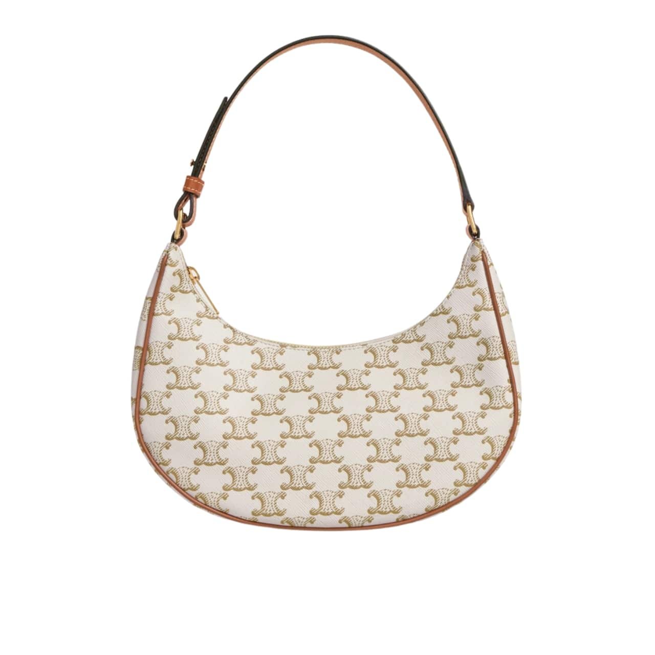 Ce1i*e Ava Bag In Triomphe Canvas And Calfskin White 193952Bzj01Bc