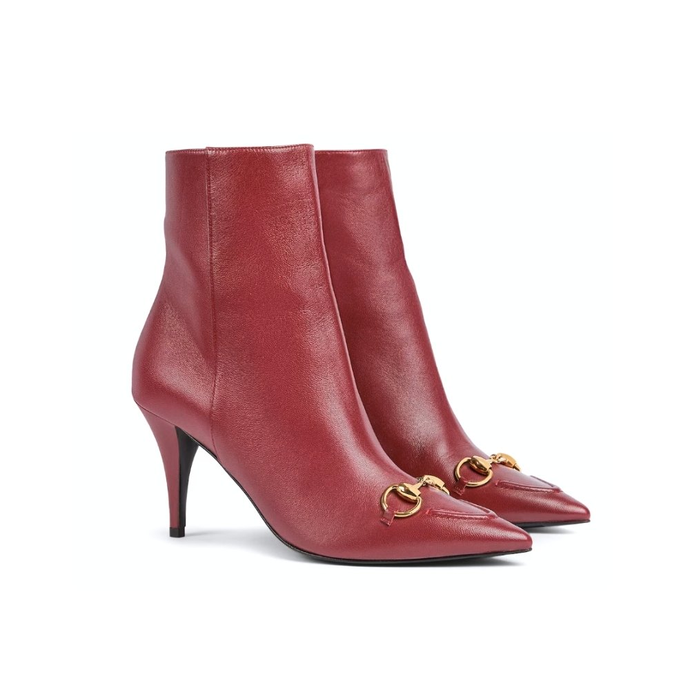 Gvc*1 Women Ankle Boot With Horsebit Rosso Ancora Red 835741 Bko00 6207