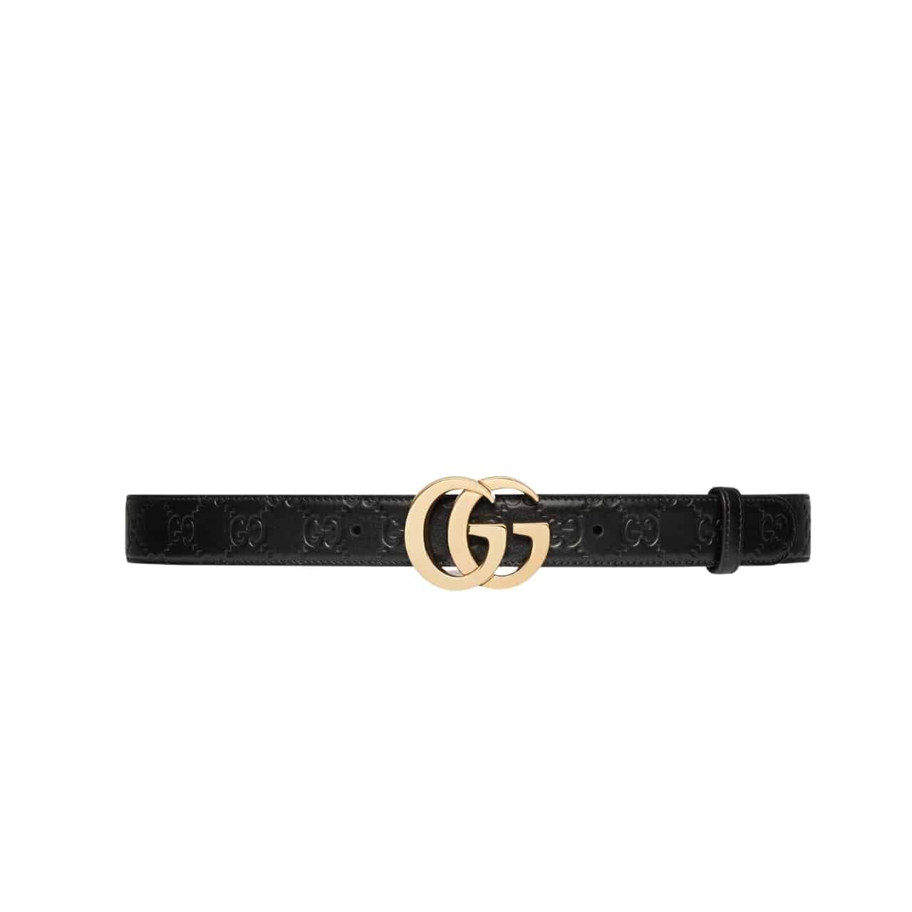 Gvc*1 Milano Belt Black Gg Leather 802949 Aad5L 1000