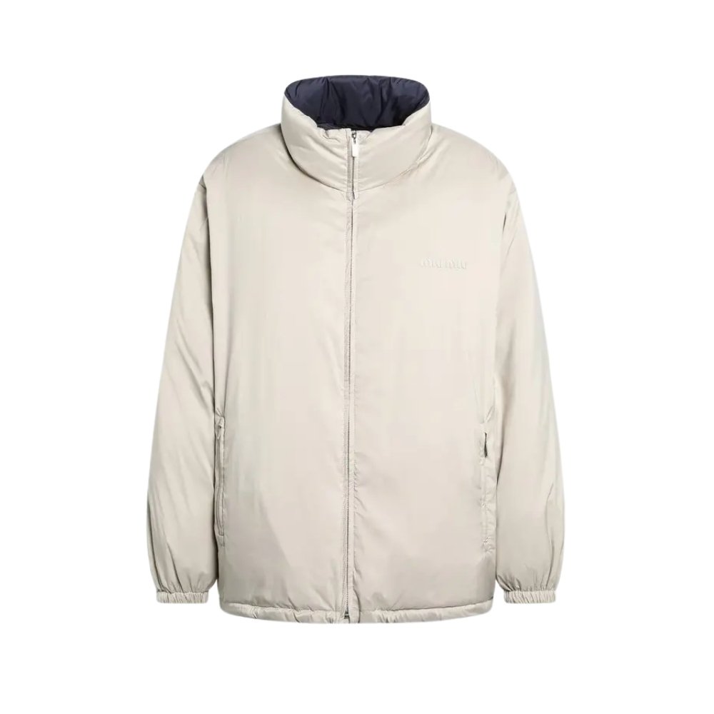 M1um1u High Neck Reversible Puffer Jacket Beige