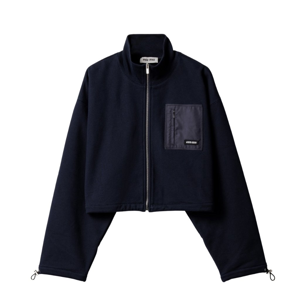 M1um1u Zippered Fleece Jacket Navy Mjla09 18Tp F0008 S Ooo