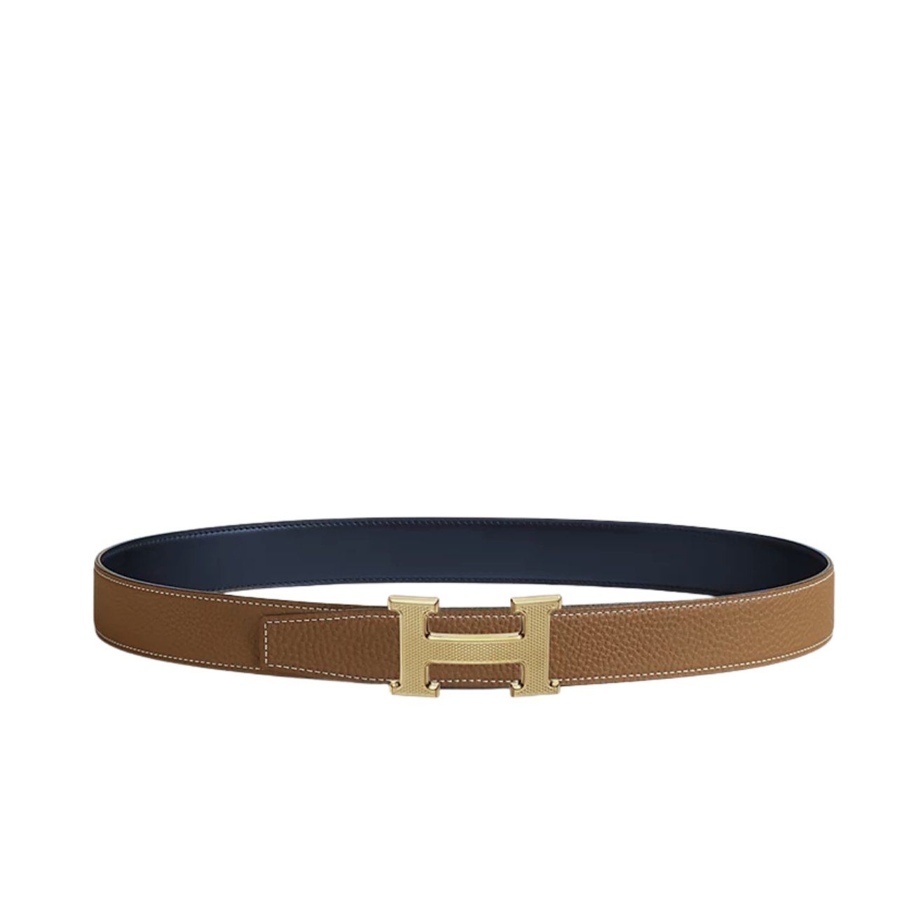 H**me5 H Guillochee Belt Buckle And Reversible Leather Strap 32Mm Gold Brown H064540Cc06