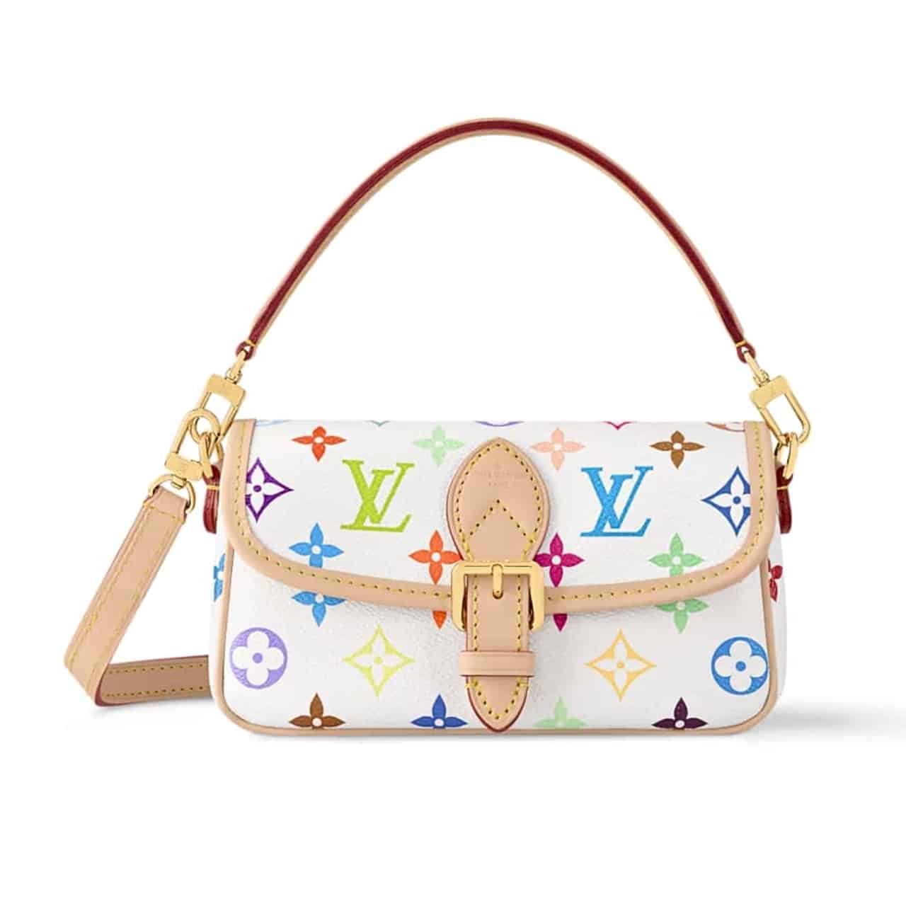 L0vis Vvtt0n X Takashi Murakami Nano Diane Bag Multicolore Blanc 19Cm M14194