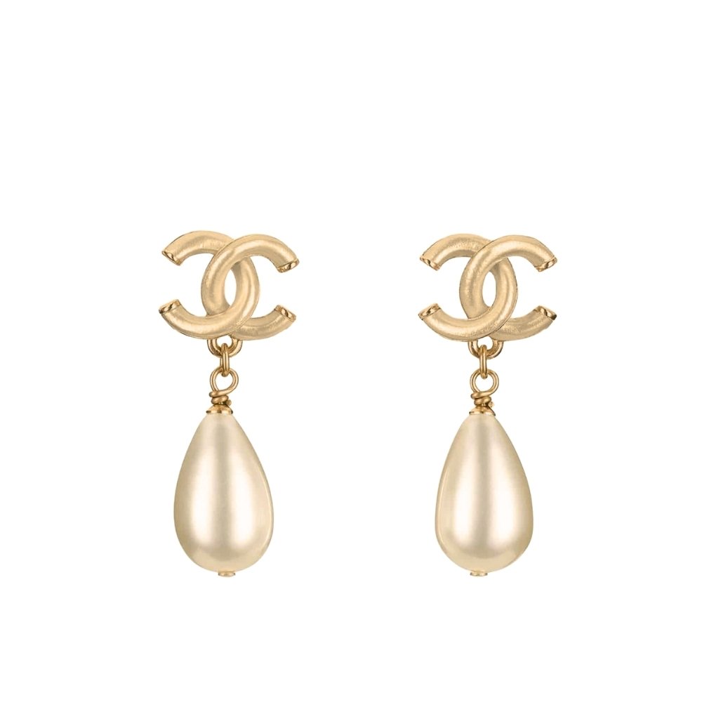 Ch**el Cc Pearl Drop Earrings A98327