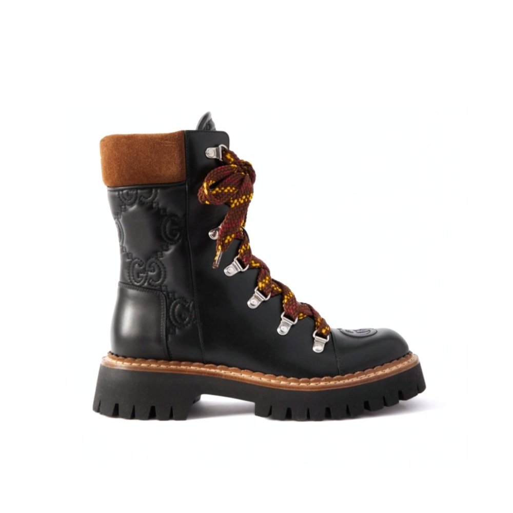 Gvc*1 Women Lace Up Ankle Boot Black And Tan 758284 Aacm1 1046