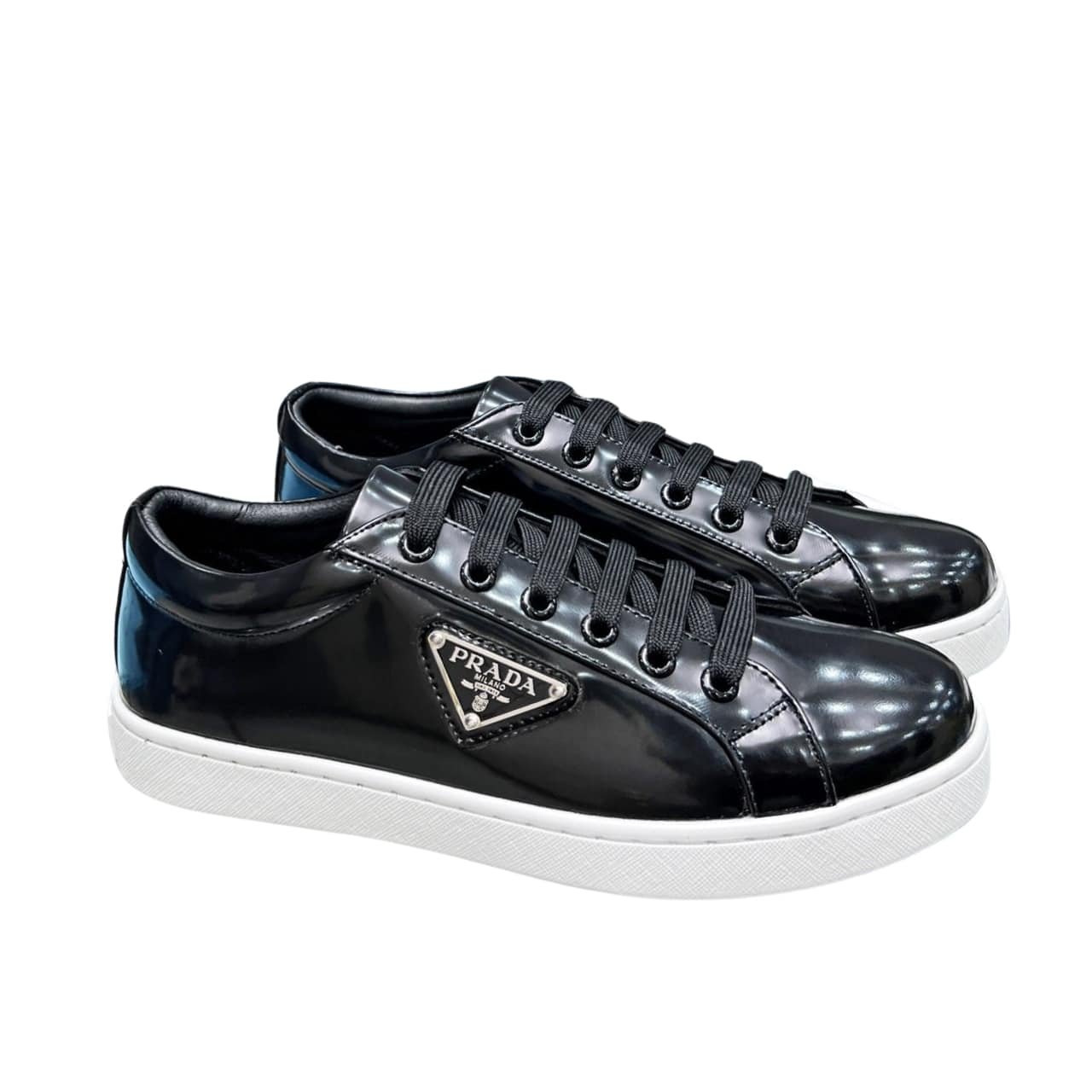 Pra*a Downtown Brushed Leather Sneaker In Black 1E904M B4L F0967 F 030