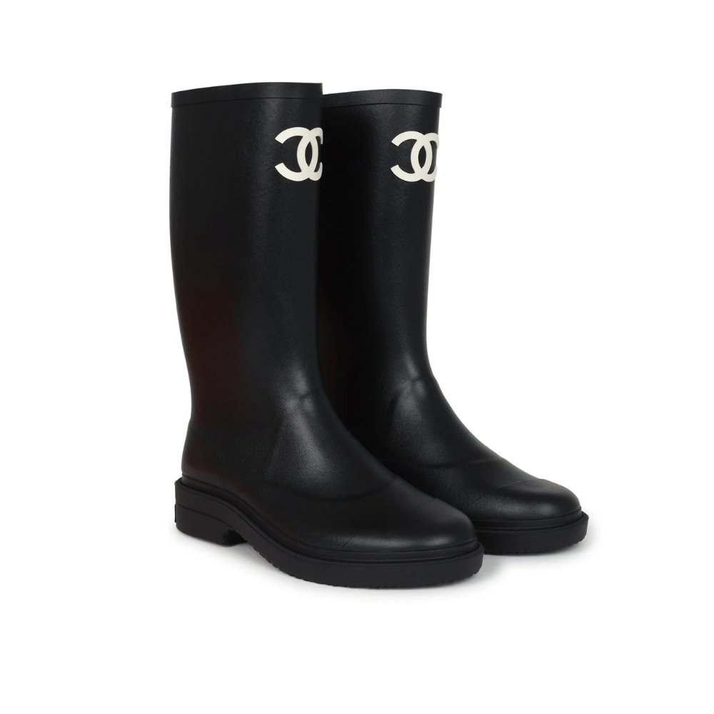 Ch**el Rubber Rain Boots Black G39620 X56326 94305