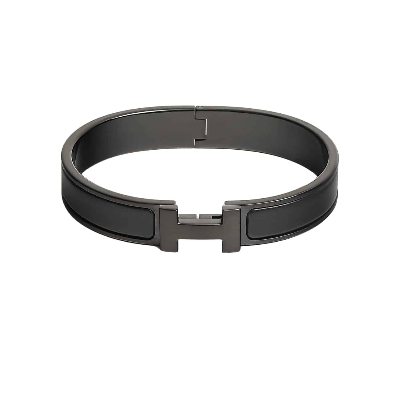 H**me5 Mini Clic Anchor Chain Bracelet Black H703203Fk01T4