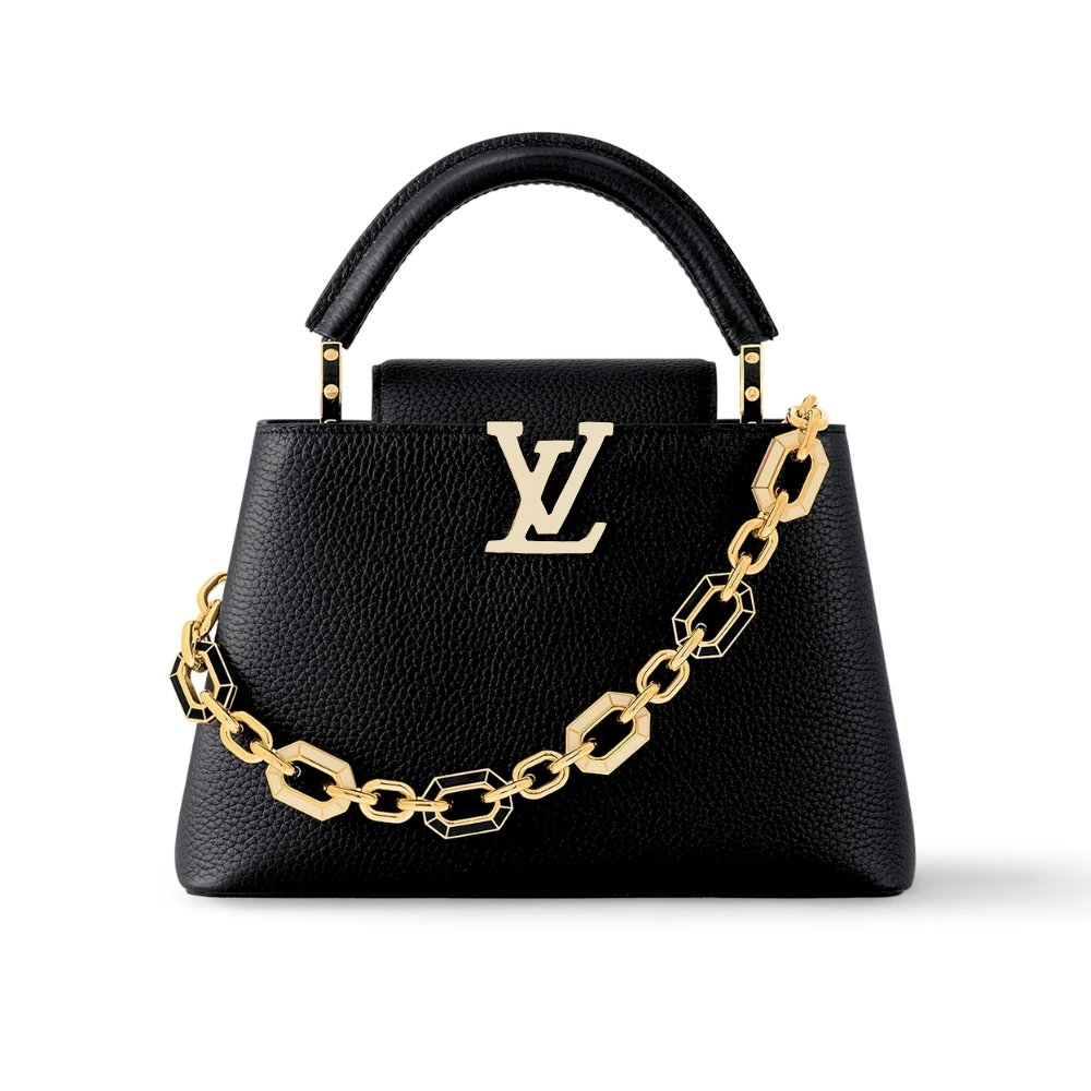 L0vis Vvtt0n Capucines Bb Bag With Charm Black 27Cm