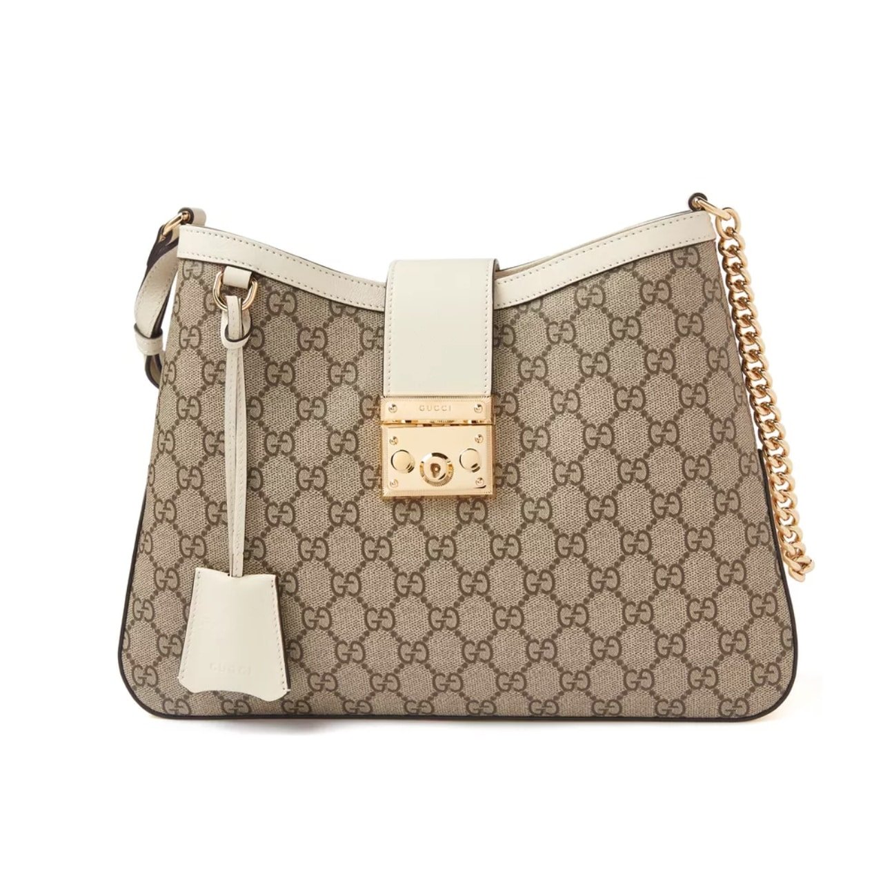 Gvc*1 Padlock Gg Medium Shoulder Bag White 29Cm