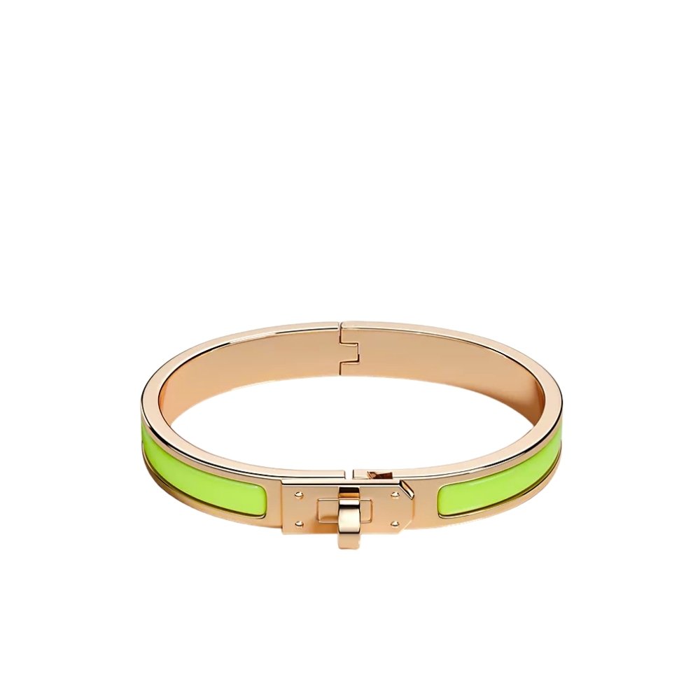 H**me5 Mini Clic Kelly Bracelet Green And Rose Gold H200004Fo4Spm