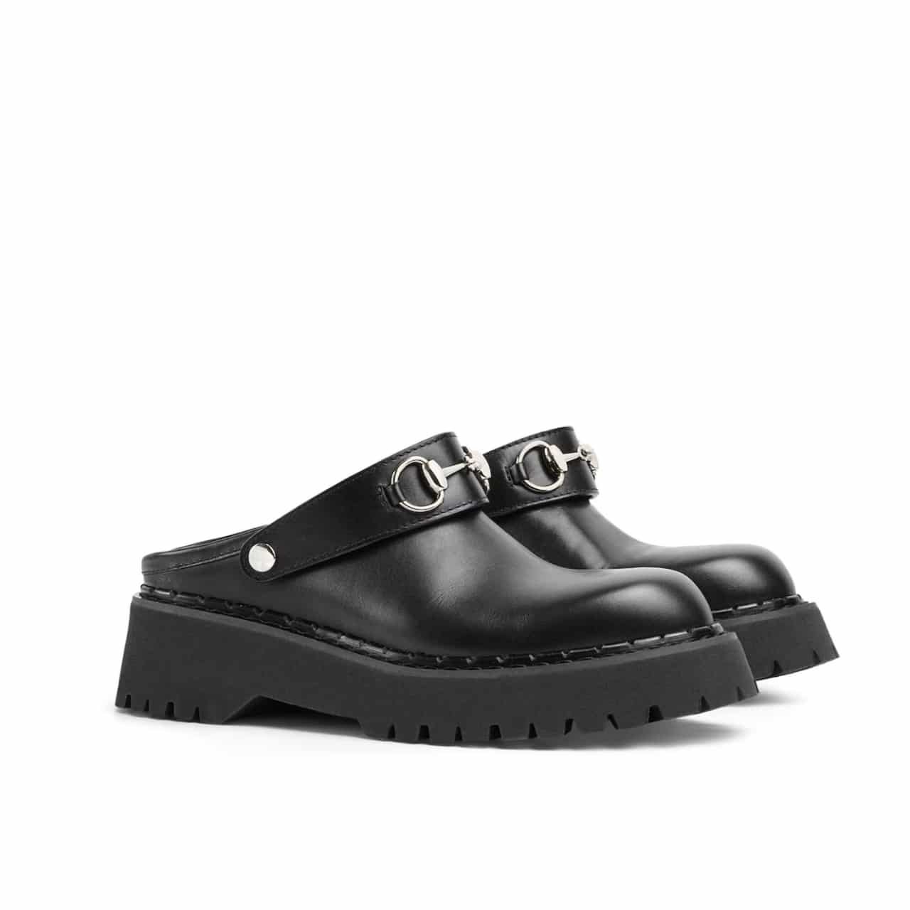 Gvc*1 Women Mule With Horsebit Black Leather ‎835829 Aadcw 1000