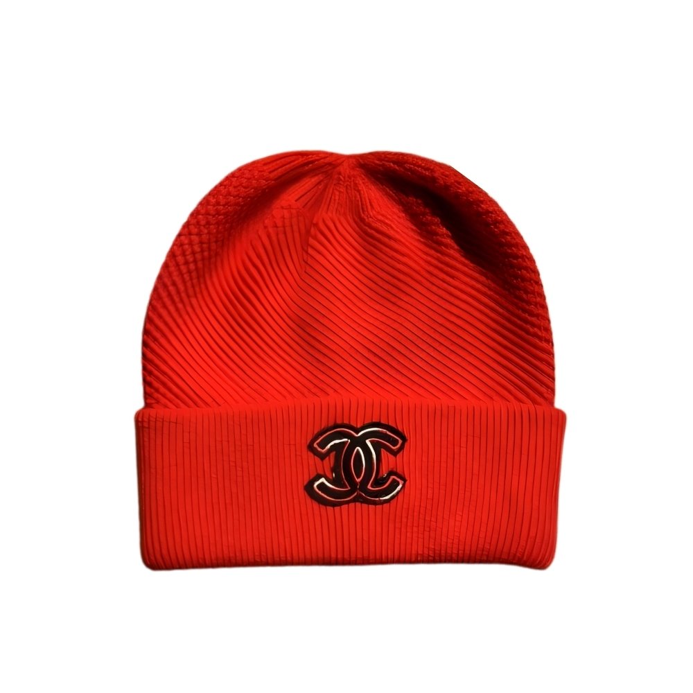 Ch**el Cc Logo Cashmere Beanie Red