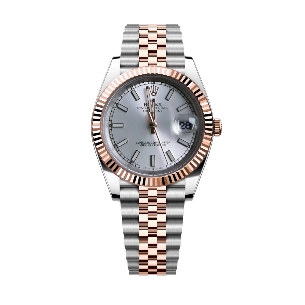 R01ex Oyster Perpetual Datejust White Dial With Silver And Everose Gold Strap 36Mm 126231 0017