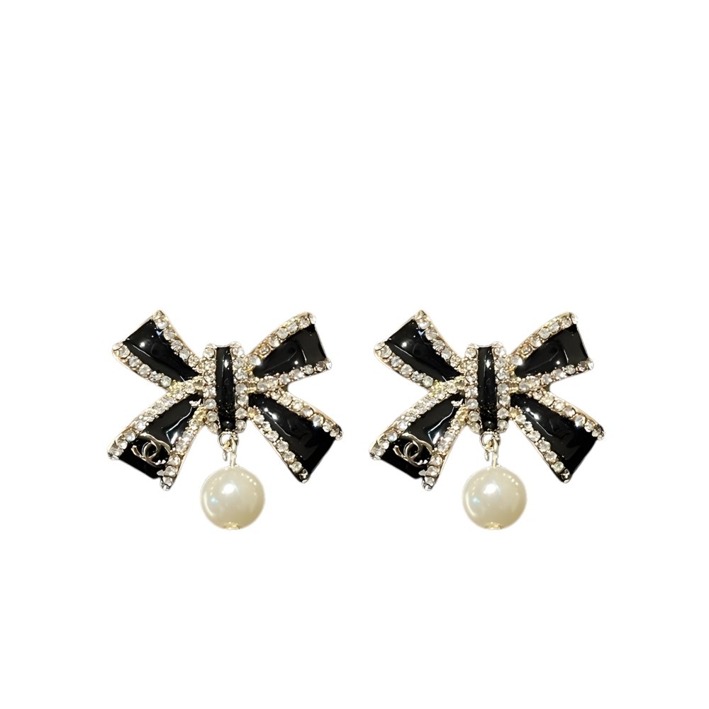 Ch**el Cc Costume Earrings Black Abg402 B21902 U3576