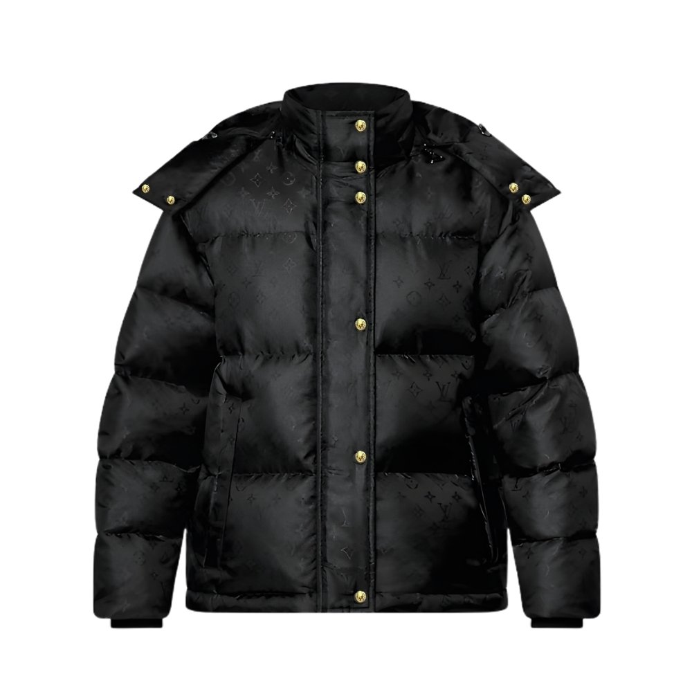 L0vis Vvtt0n Monogram Puffer Jacket Black 1Agaem