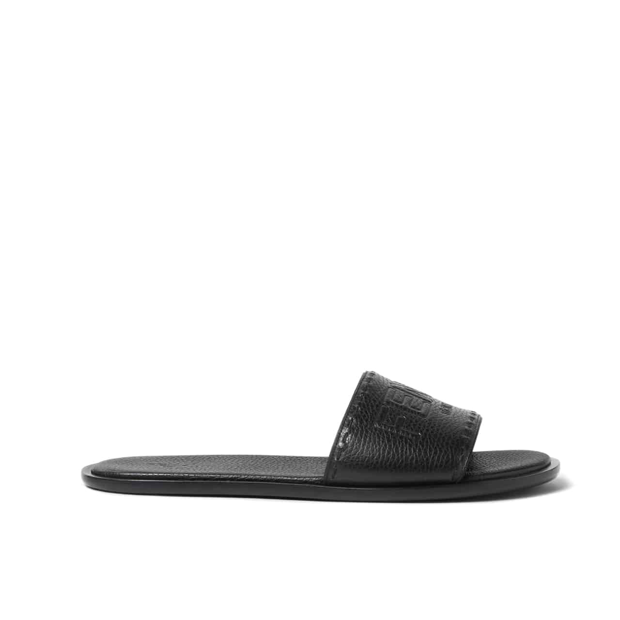 F**di Roma Leather Slides Black 7X1753Aqxcf0Qa1