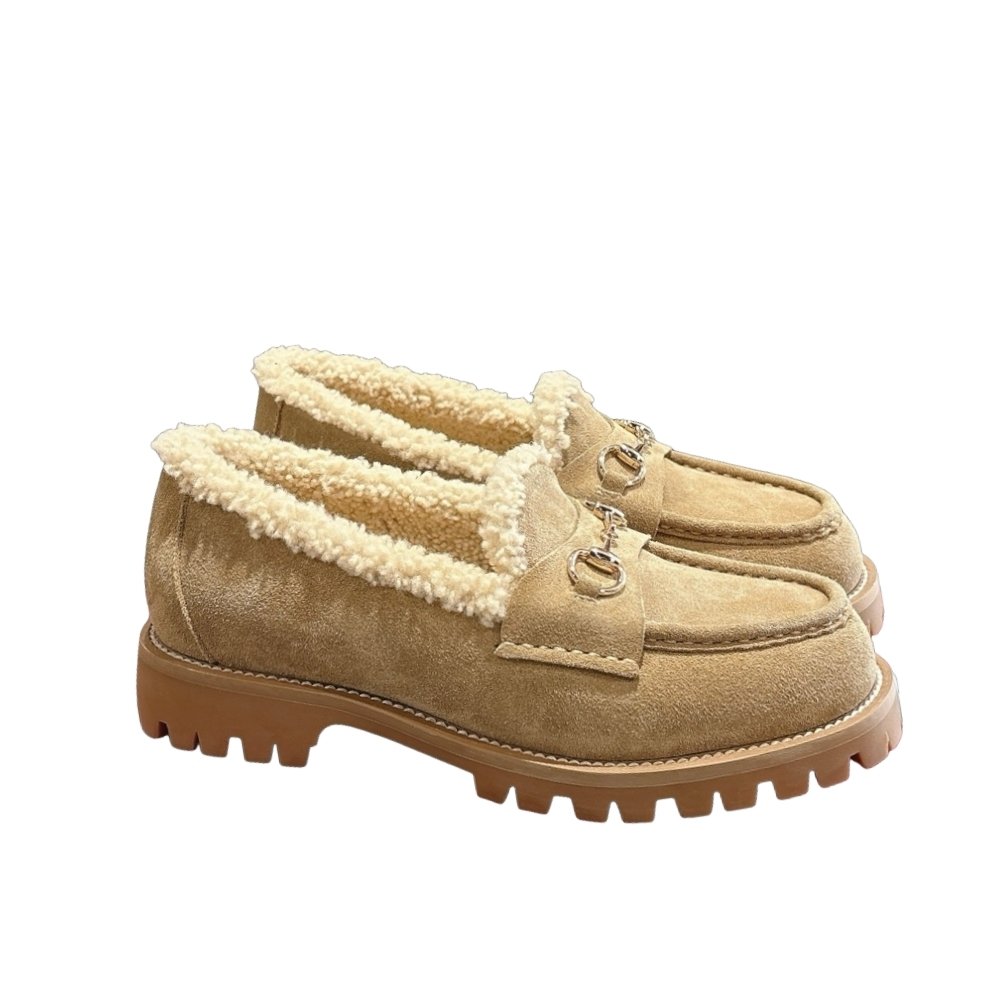 Gvc*1 Women Loafer With Horsebit Beige 836060 Aaa5U 9556