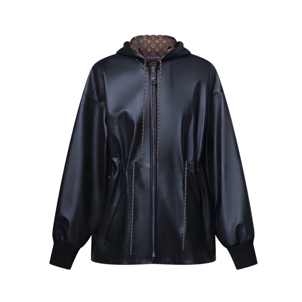 L0vis Vvtt0n Leather Peplum Parka Black 1Aiqrv