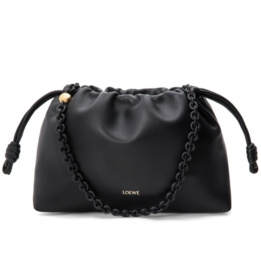 L0ew* Medium Flamenco Purse In Mellow Nappa Black 30Cm A411Fcrx84 1100