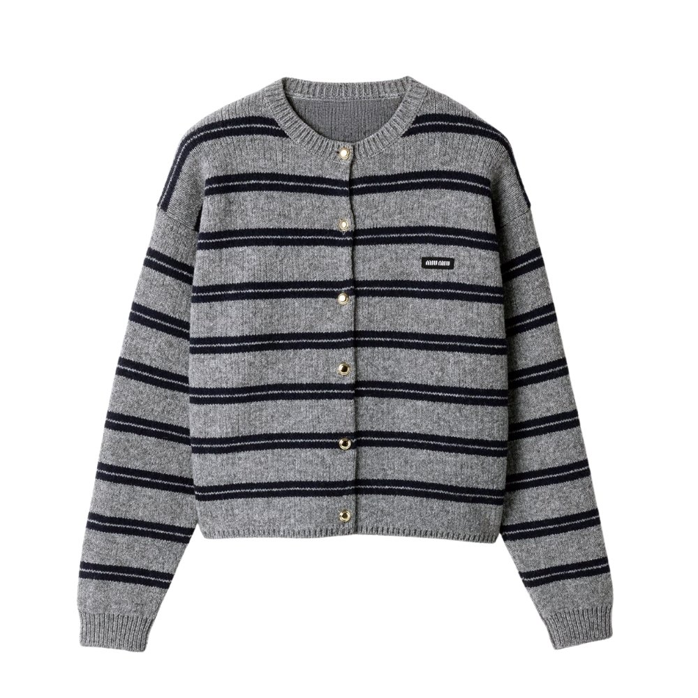 M1um1u Shetland Knit Cardigan Grey Mmf899 15Nq F0Mzq S Ooo