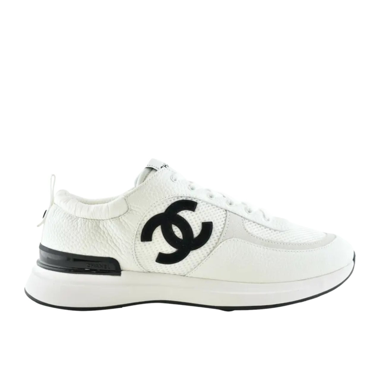 Ch**el Mesh Suede Sneaker White Black G37492 Y55236 10601