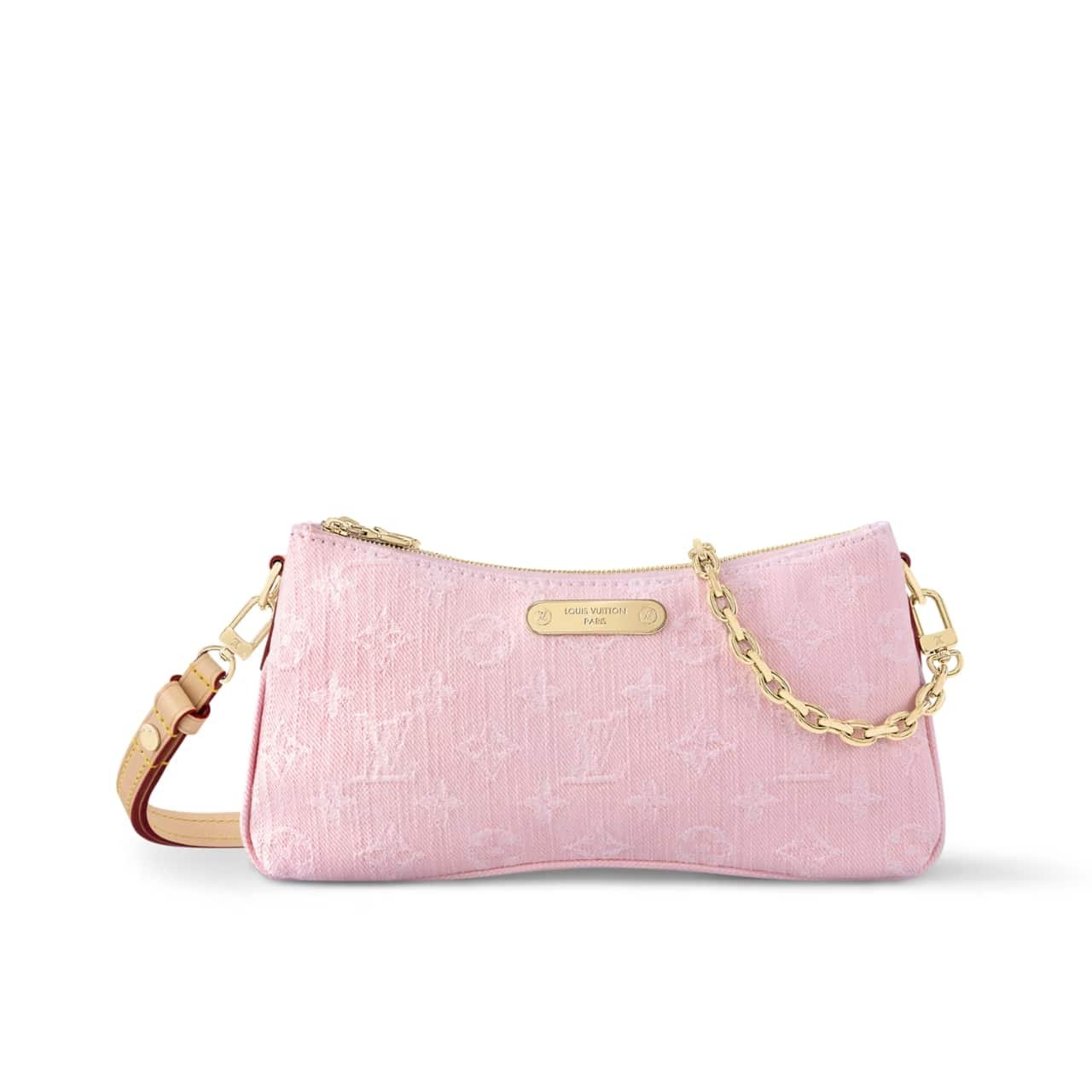 L0vis Vvtt0n Liv Pochette Monogram Denim Washed Pink 24Cm M14159