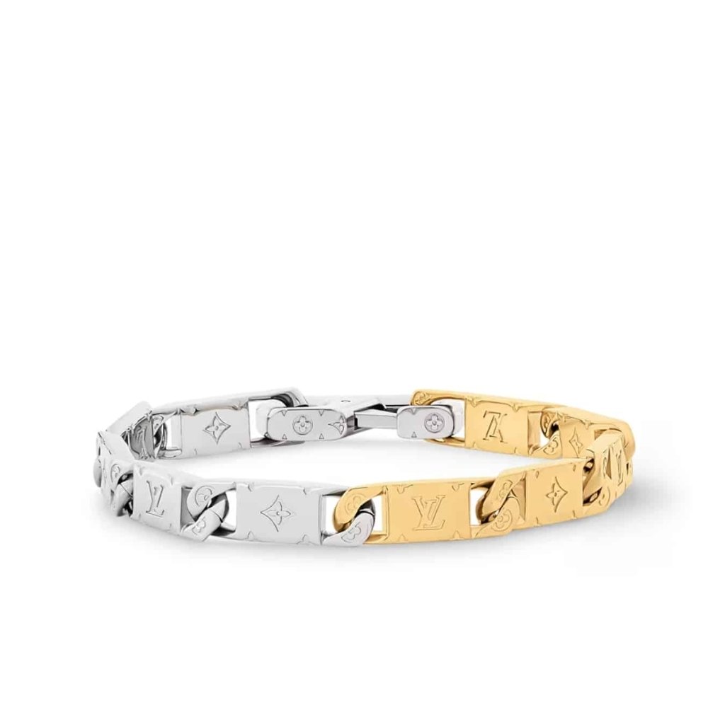 L0vis Vvtt0n Monogram Tied Up Bracelet Gold And Silver M1306L