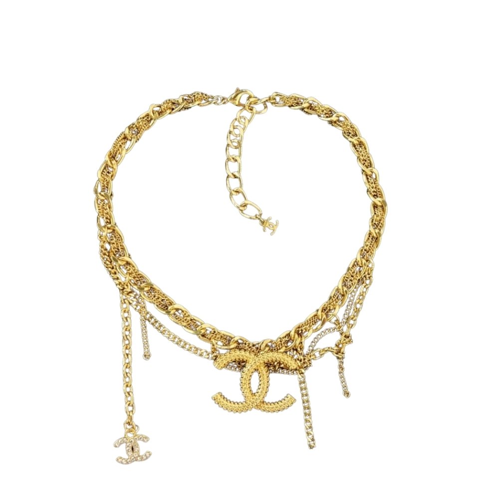 Ch**el Cc Necklace Gold