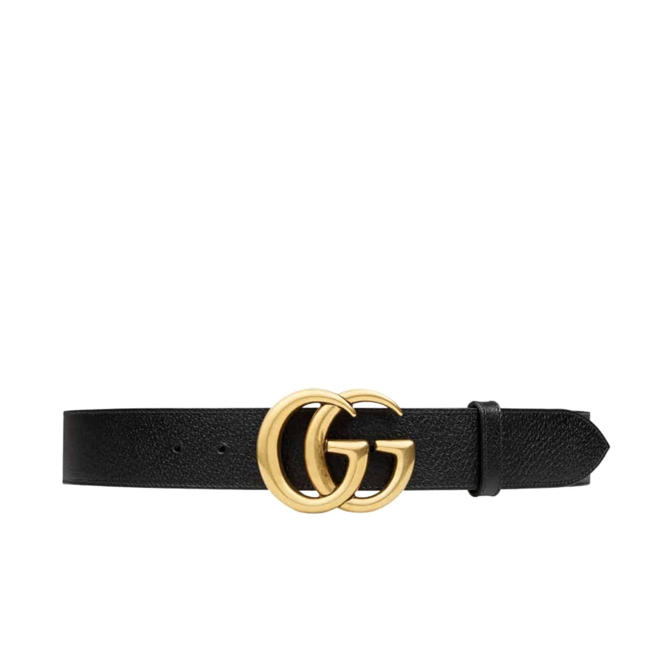 Gvc*1 Gg Marmont Wide Belt Black Gold Logo 4Cm 406831 Dj20T 1000