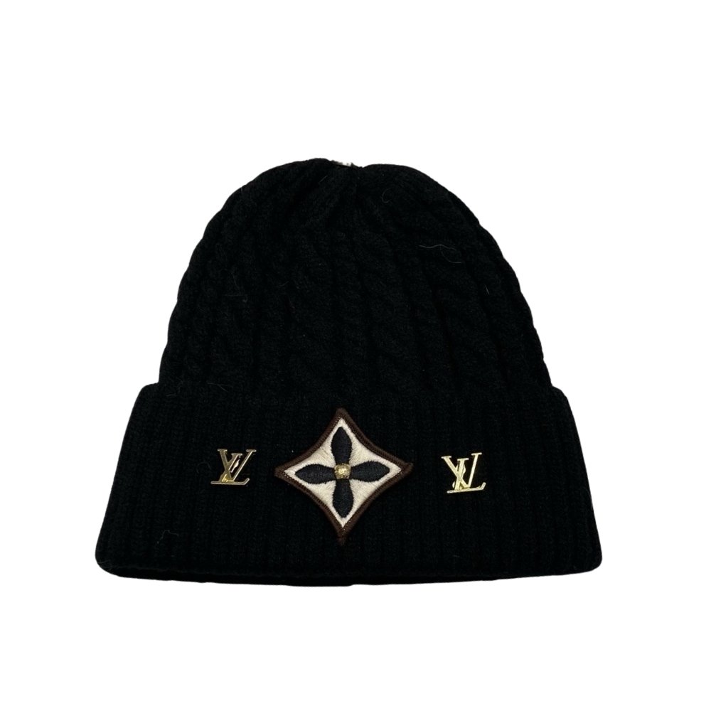 L0vis Vvtt0n Lv Headline Beanie In Black Wool