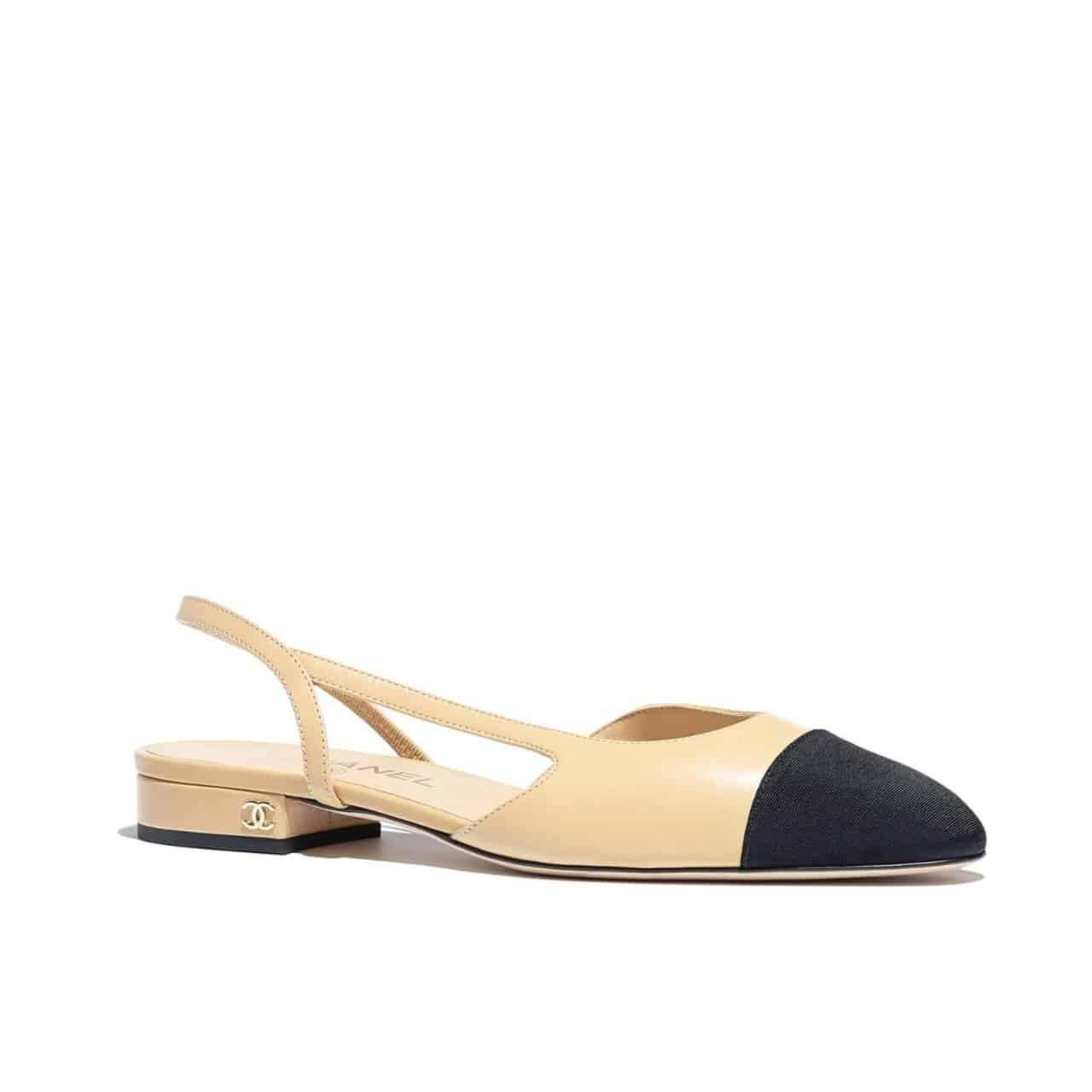 Ch**el Slingback Beige Black G31319 Y50006 C8378