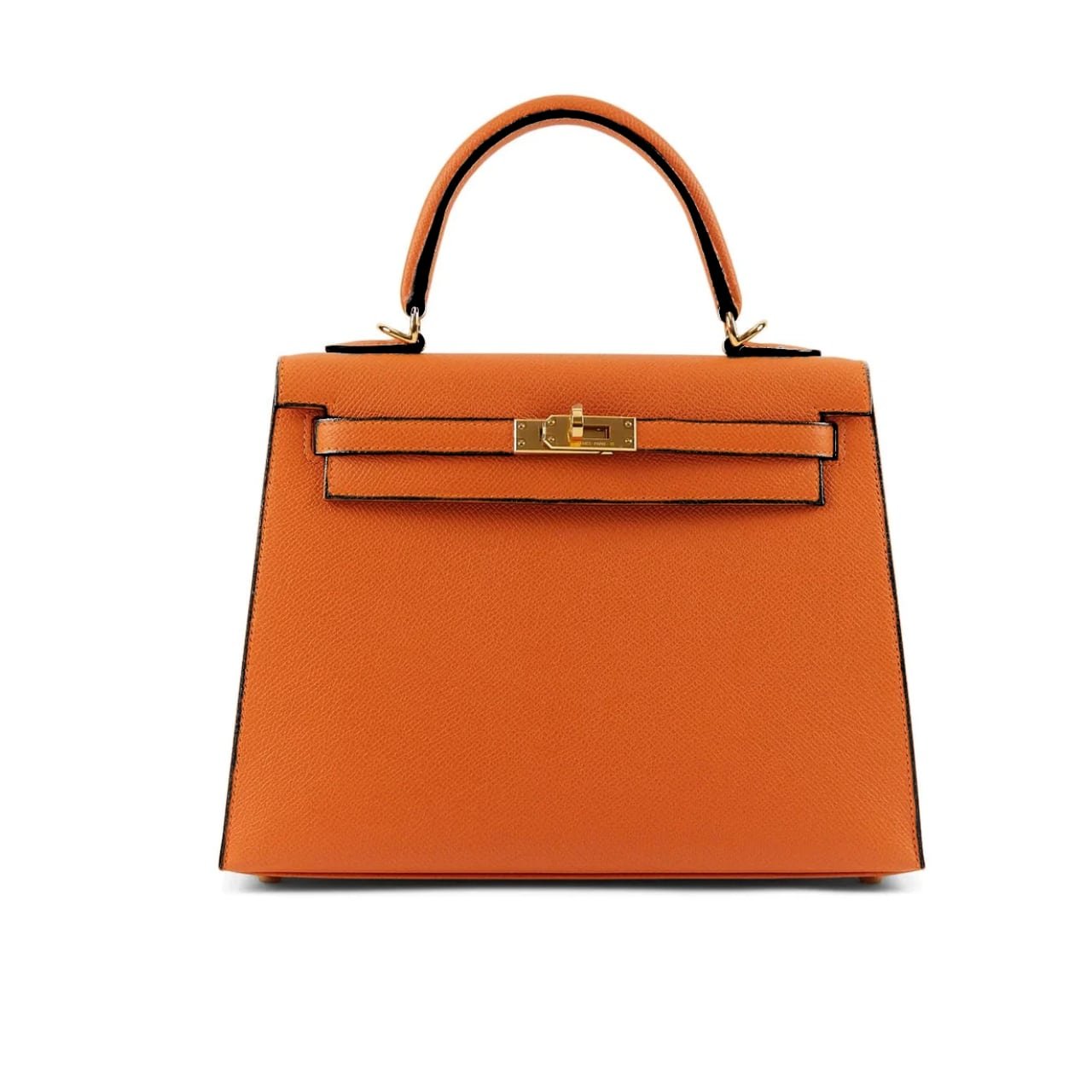 H**me5 Kelly Orange Sellier Rouge Epsom Gold Hardware 25Cm