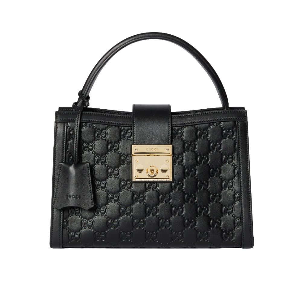 Gvc*1 Padlock Medium Top Handle Bag Black 25Cm 838992 Aafdv 1000