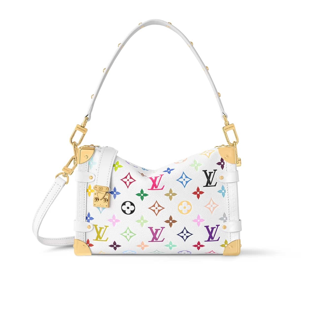 L0vis Vvtt0n X Takashi Murakami Side Trunk MM Bag Multicolore Blanc 23Cm M14046