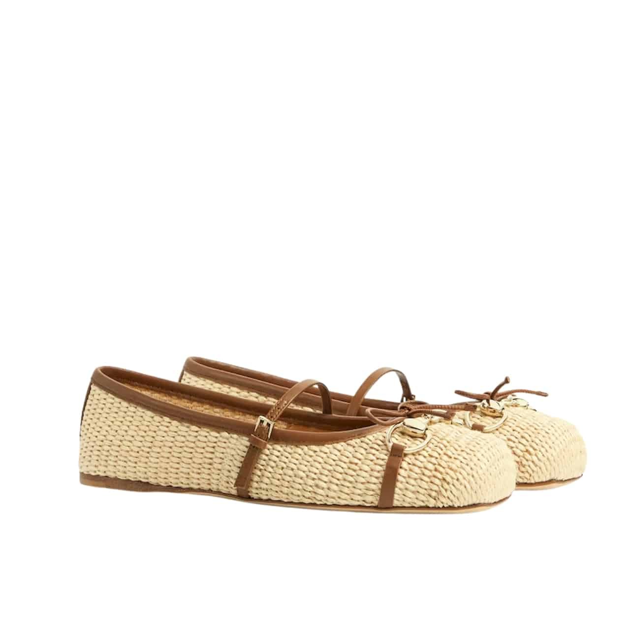 Gvc*1 Women Horsebit Ballet Flat Raffia Crochet 832427 Faemz 9542