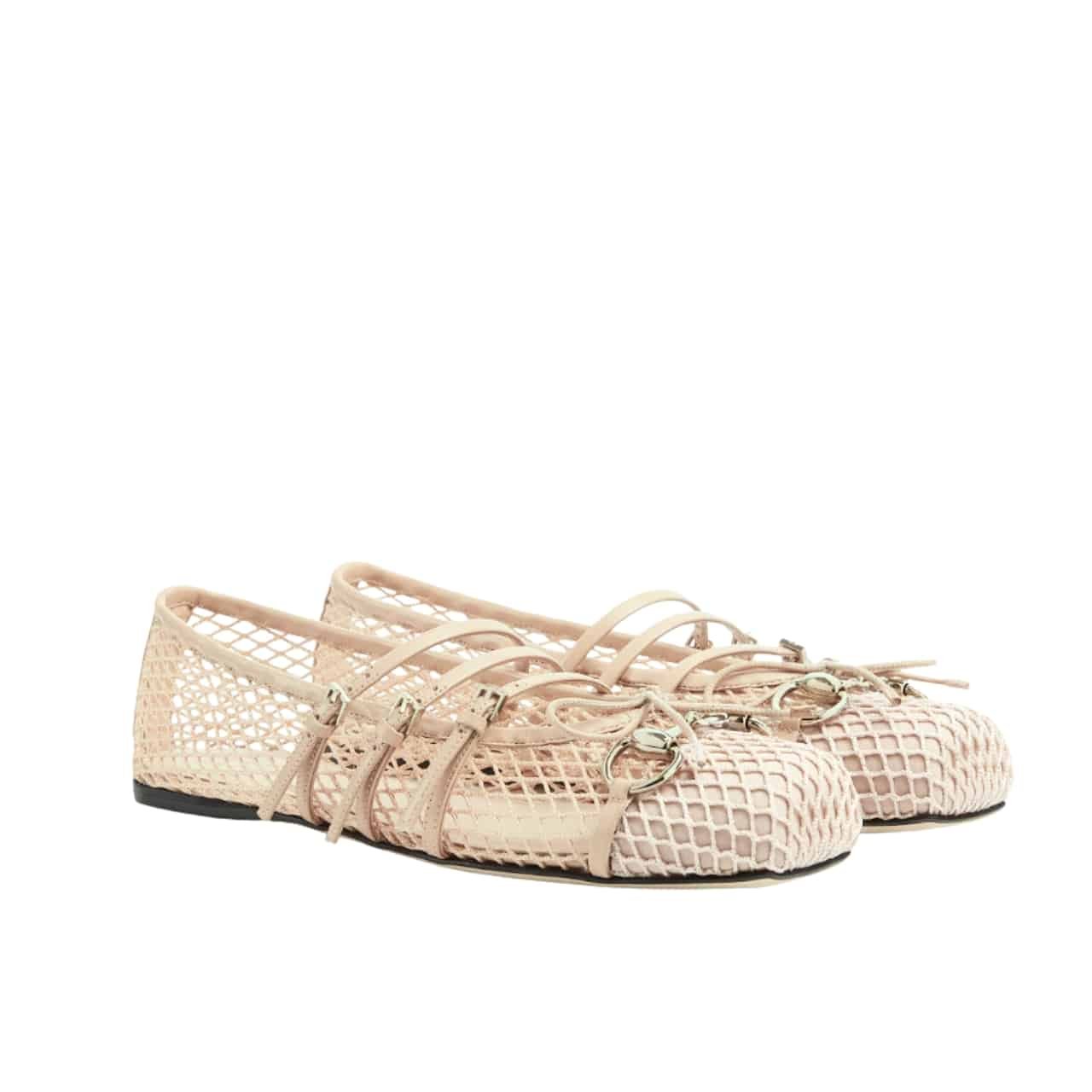 Gvc*1 Women Horsebit Ballet Flat Beige Mesh ‎835077 Faeqz 5741