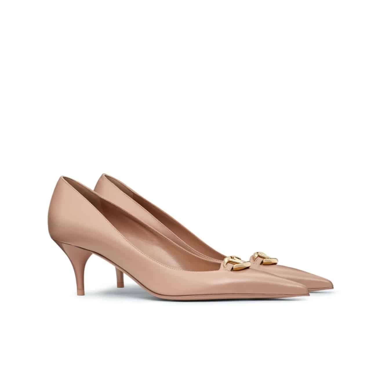 Va1e*ntin0 Garavani Vlogo Patent Leather Slingback Pump Pink