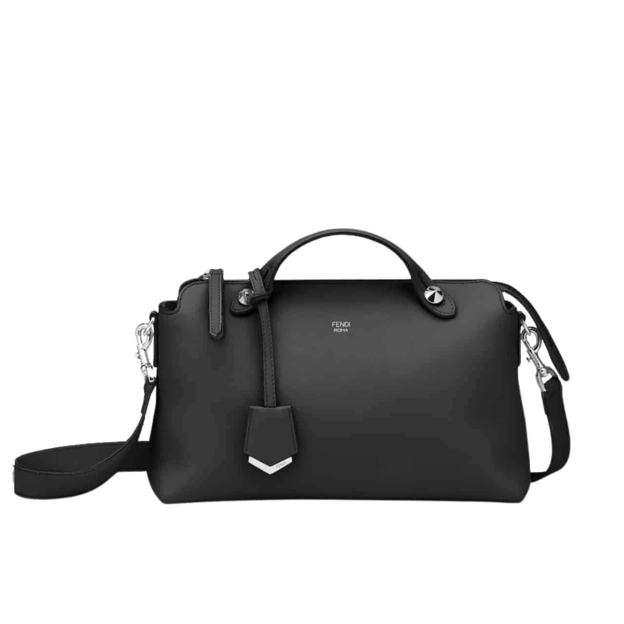 F**di By The Way Medium Leather Boston Bag Black 20Cm 8Bl1461D5F0Gxn