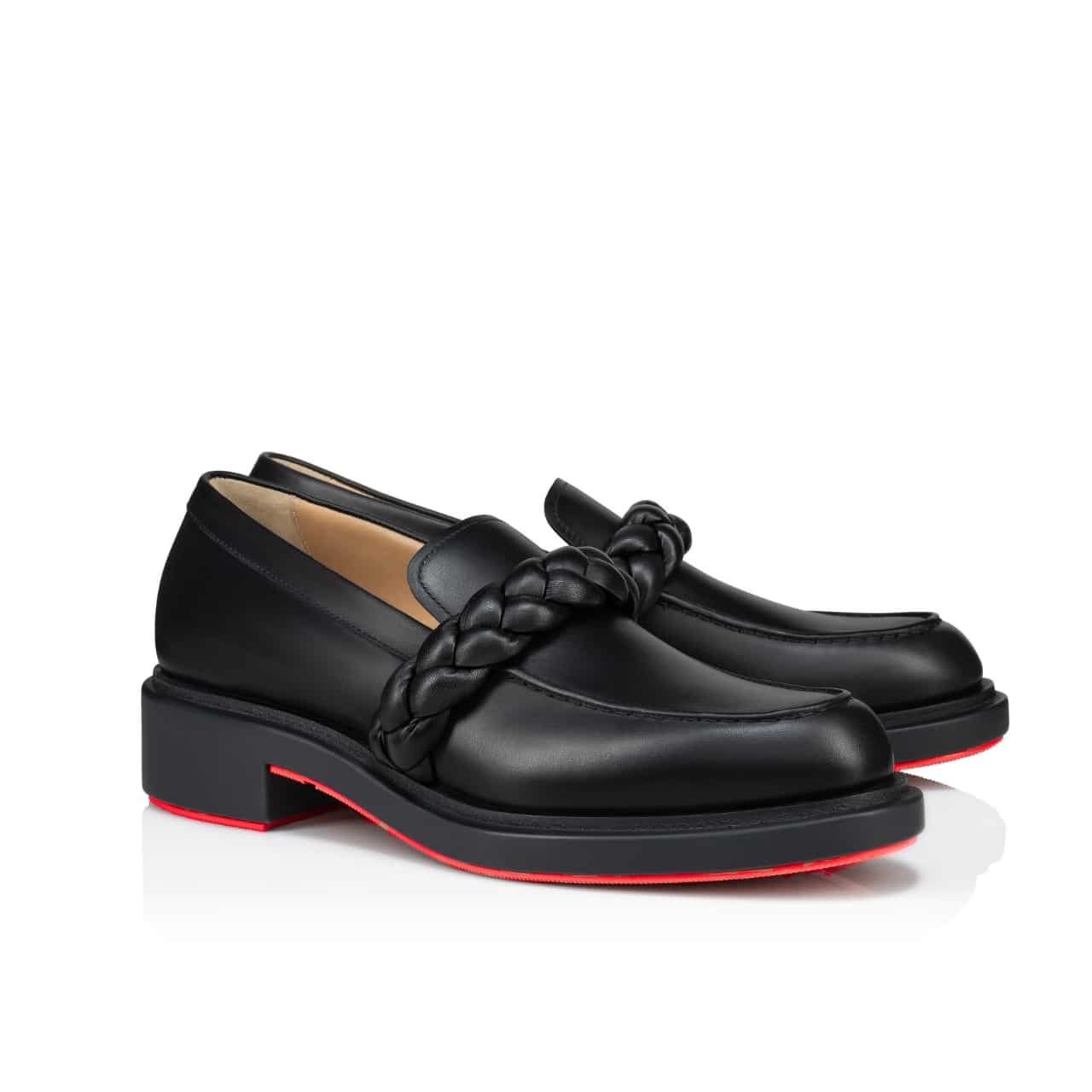 Chr1st1an Louboutin Urbino Moc Braid Black 1240909Bk01