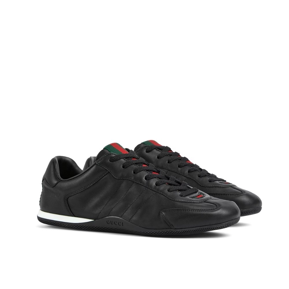 Gvc*1 Men Shift Trainers All Black Leather 857018 Aafuh 1086