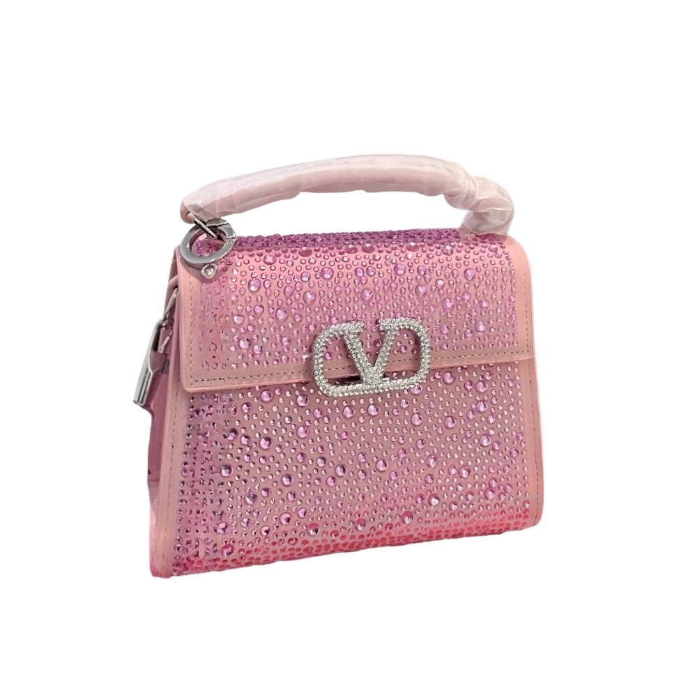Va1e*ntin0 Vsling Mini Handbag With Sparkling Rose Quartz 19Cm 3W0B0G97Thv D0M
