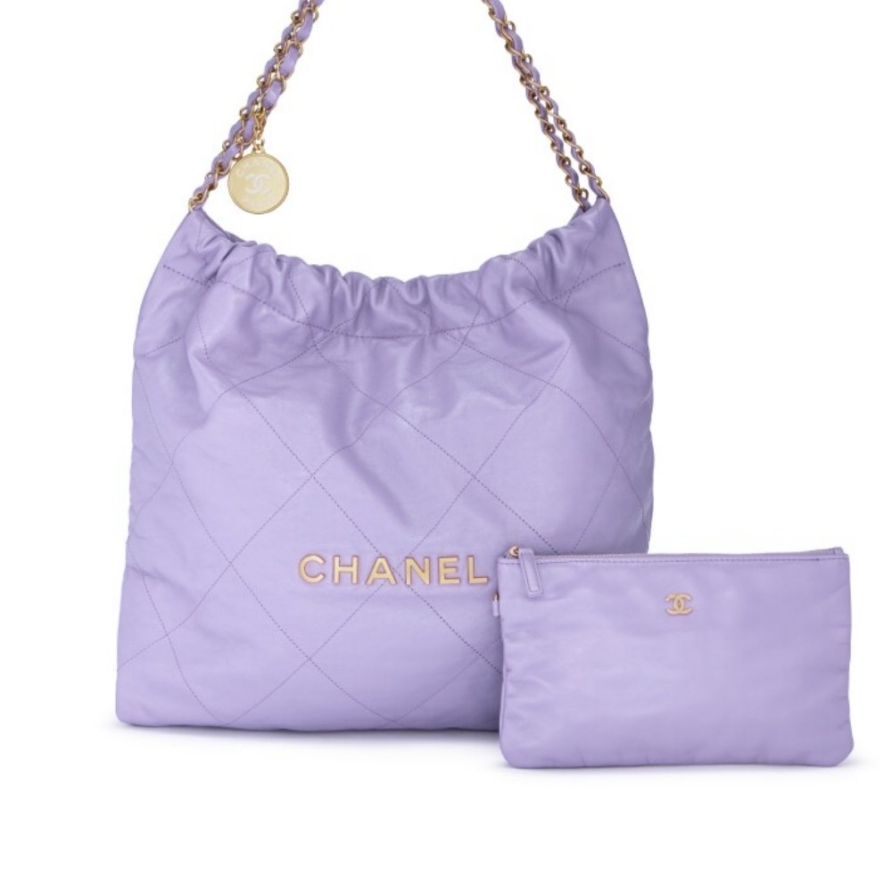 Ch**el 22 Medium Handbag Purple 35Cm