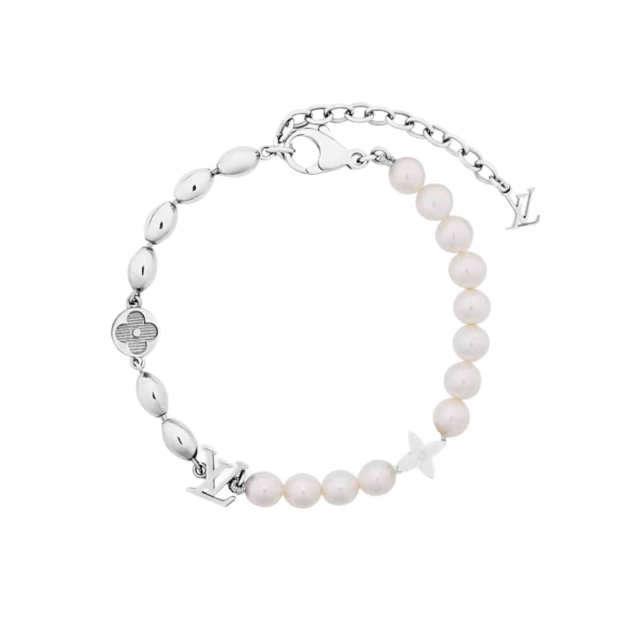 L0vis Vvtt0n Pearls Fusion Bracelet Silver M1556A