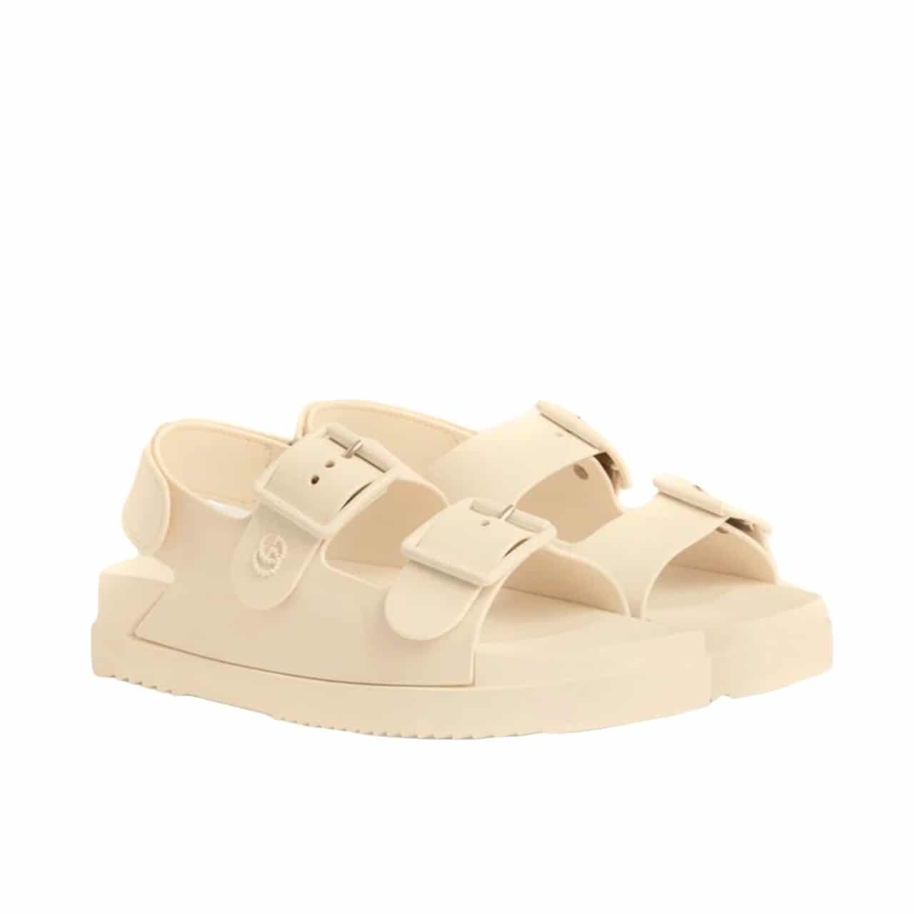 Gvc*1 Women’S Mini Double G Sandal Rubber Off White 660243 J8700 9050